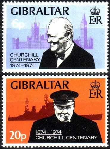 Gibraltar 1974 Churchill Centenary Set Fine Mint