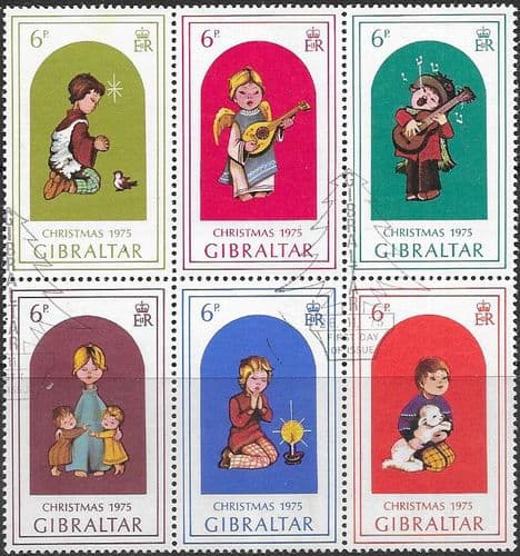 Gibraltar 1975 Christmas Set in Sheet Fine Used