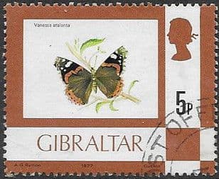 Gibraltar 1977 Birds, Flowers, Fish and Butterflies SG 380 Fine Used