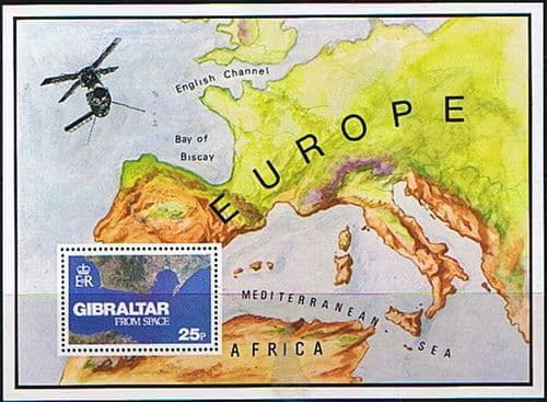 Gibraltar 1978 Gibraltar from Space Miniature Sheet Fine Mint