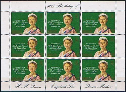 Gibraltar 1980 Mothers 80th Birthday Sheetlet Fine Mint