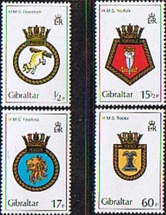 Gibraltar 1982 Naval Crests Fine Mint