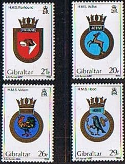 Gibraltar 1984 Naval Crests Set Fine Mint