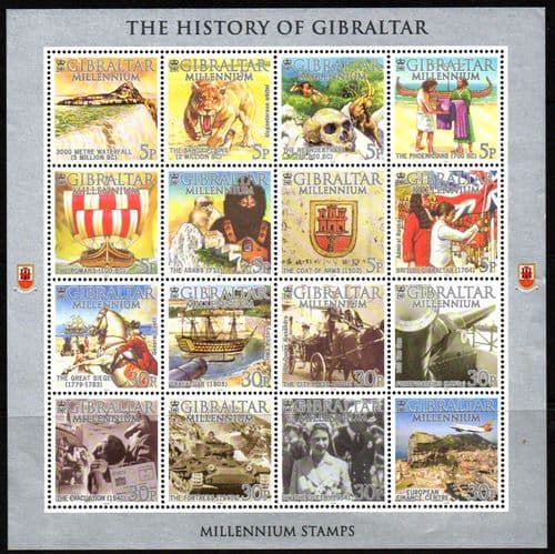 Gibraltar 2000 New Millennium History of Gibraltar Sheet Fine Mint
