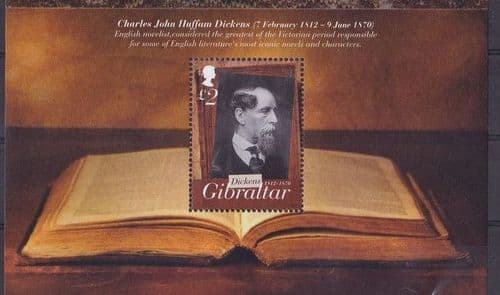Gibraltar 2012 Charles Dickens Miniature Sheet Fine Mint