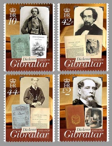 Gibraltar 2012 Charles Dickens Set Fine Mint