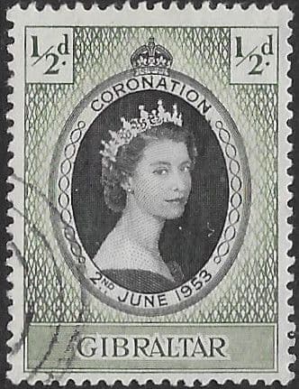 Gibraltar Queen Elizabeth II 1953 Coronation Fine Used