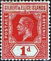 Gilbert and Ellice Islands 1912 King George V SG 13 Fine Mint