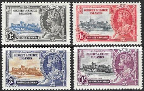 Gilbert and Ellice Islands 1935 King George V Silver Jubilee Set Fine Mint