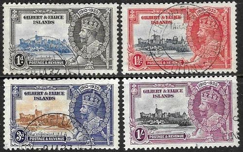 Gilbert and Ellice Islands 1935 King George V Silver Jubilee Set Fine Used
