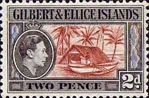 Gilbert and Ellice Islands 1939 SG 46 Canoe and Boathouse Fine Mint