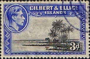 Gilbert and Ellice Islands 1939 SG 48 Seascape and Palm Trees Fine Used