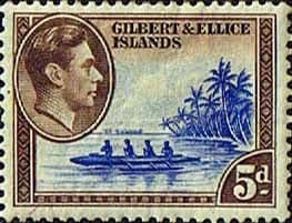Gilbert and Ellice Islands 1939 SG 49 Canoe Fine Mint
