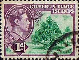 Gilbert and Ellice Islands 1939 Trees Pandanus Pine SG 44 Fine Used