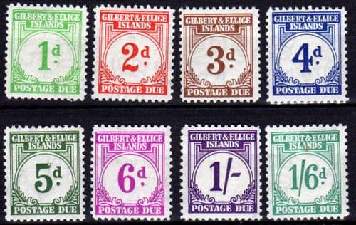 Gilbert and Ellice Islands 1940 Postage Due Set Fine Mint