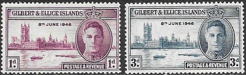 Gilbert and Ellice Islands 1946 King George VI Victory Set Fine Mint