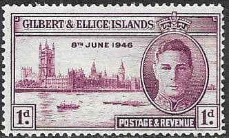 Gilbert and Ellice Islands 1946 King George VI Victory SG 55 Fine Mint
