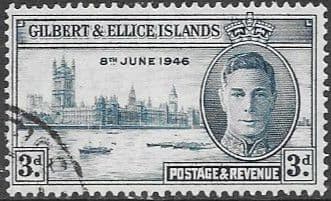 Gilbert and Ellice Islands 1946 King George VI Victory SG 56 Fine Used