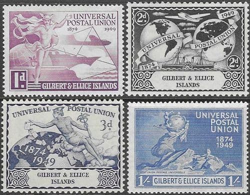 Gilbert and Ellice Islands 1949 Universal Postal Union Set Fine Mint