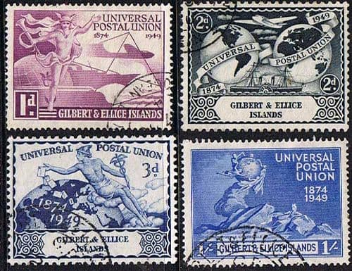 Gilbert and Ellice Islands 1949 Universal Postal Union Set Fine Used