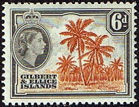 Gilbert and Ellice Islands 1956 SG 70 Coconut Palms Fine Mint