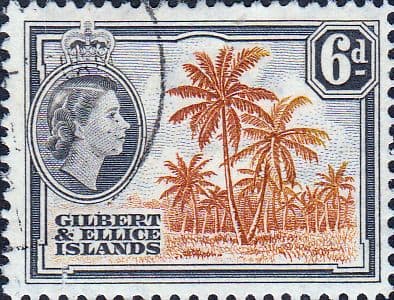 Gilbert and Ellice Islands 1956 SG 70 Coconut Palms Fine Used