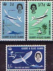 Gilbert and Ellice Islands 1964 First Air Service Set Fine Mint