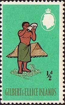 Gilbert and Ellice Islands 1965 Man Blowing Bu Shell SG 89 Fine Mint