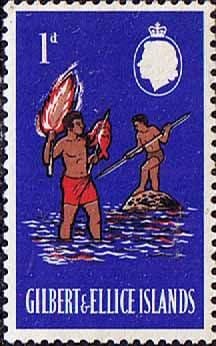 Gilbert and Ellice Islands 1965 SG 90 Ellice Islanders Reef Fishing by Flare Fine Mint