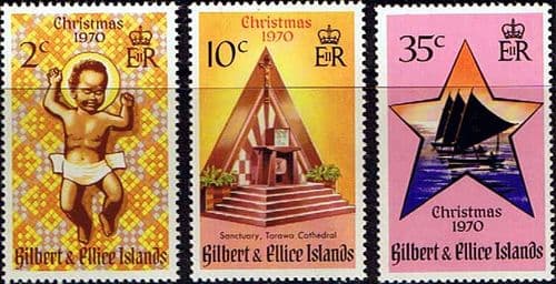 Gilbert and Ellice Islands 1970 Christmas Set Fine Mint