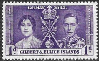 Gilbert & Ellice Islands 1937 King George VI Coronation SG 40 Fine Mint