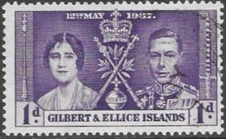 Gilbert & Ellice Islands 1937 King George VI Coronation SG 40 Fine Used