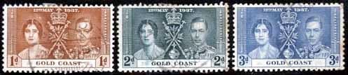 Gold Coast 1937 King George VI Coronation Set Fine Used