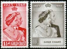 Gold Coast 1948 King George VI Royal Silver Wedding Set Fine Mint