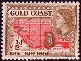 Gold Coast 1952 SG 153 Queen Elizabeth Map Fine Mint