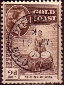 Gold Coast 1952 SG 156 Queen Elizabeth Talking Drums Fine Used