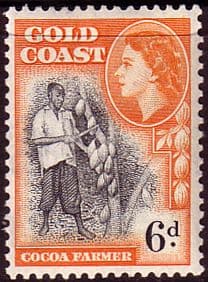 Gold Coast 1952 SG 160 Queen Elizabeth Cocoa Farmer Fine Mint