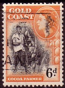 Gold Coast 1952 SG 160 Queen Elizabeth Cocoa Farmer Fine Used