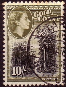 Gold Coast 1952 SG 164 Queen Elizabeth Trees in Forrest Fine Used