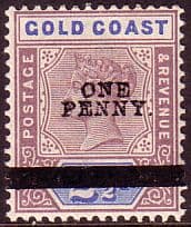 Gold Coast Ghana 1901 SG 35 Queen Victoria Surcharged Fine Mint