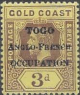 Gold Coast Ghana 1916 Togo Anglo Frech Occupation Overprints SG H51 King George V Fine Mint