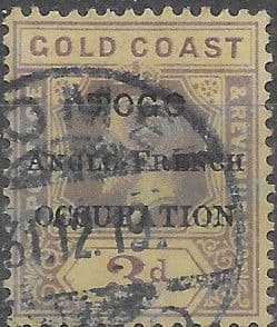 Gold Coast Ghana 1916 Togo Anglo Frech Occupation Overprints SG H51 King George V Fine Used