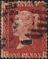 Great Britain 1858 Queen Victoria Penny Red SG 43 Plate 102 Good Used