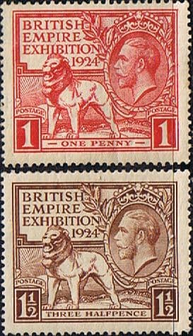 Great Britain 1924 King George V British Empire Exhibition Set Fine Mint