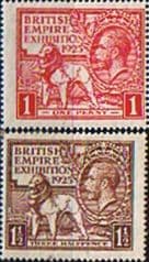 Great Britain 1925 King George V British Empire Exhibition Set Fine Mint
