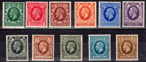 Great Britain 1934 King George V Photogravure Set Fine Unmounted Mint