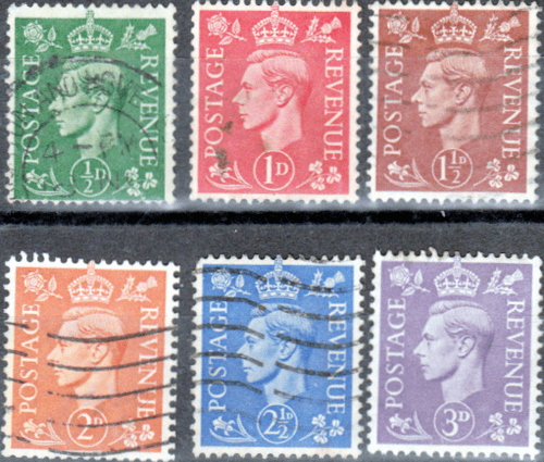 Great Britain 1941 King George VI Head Set Fine Used