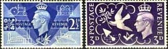 Great Britain 1946 Victory Issue Set Fine Mint
