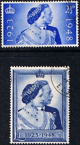 Great Britain 1948 King George VI Royal Silver Wedding Set Fine Used