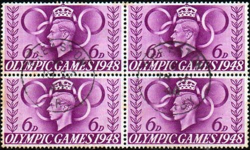 Great Britain 1948 Olympic Games SG 497 Fine Used Block of 4